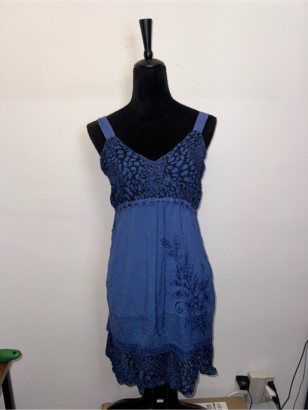 raya sun Blue Printed Sundress